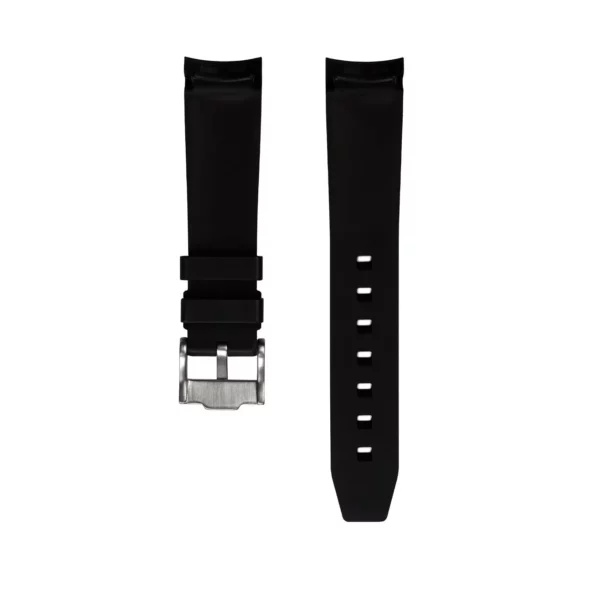 WB Original Curved End Rubber Watch Strap - Black - Image 3
