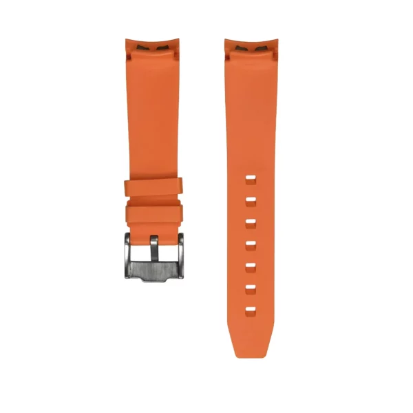WB Original Curved End Rubber Watch Strap - Orange - Image 3