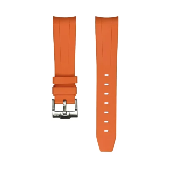 WB Original Curved End Rubber Watch Strap - Orange