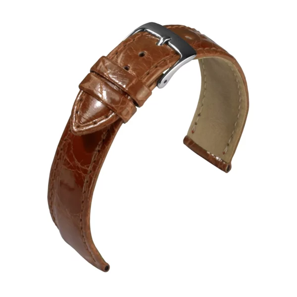 Barington Crocodile Watch Strap (896) - Golden Brown