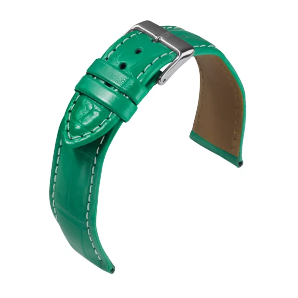Barington Louisiana Croco Watch Strap (644) - Emerald Green