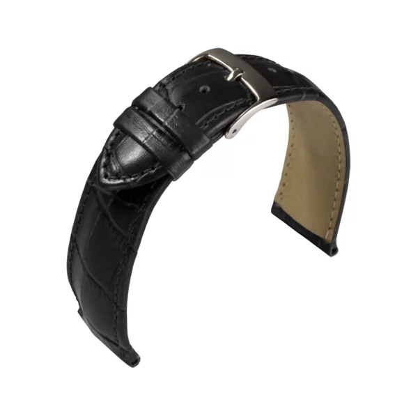 Barington Louisiana Croco Print Watch Strap (890) - Black