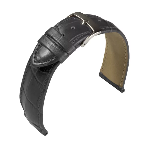 Barington Louisiana Croco Print Watch Strap (890) - Grey