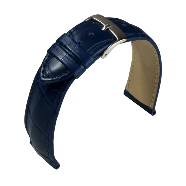 Barington Louisiana Croco Print Watch Strap (890) - Blue