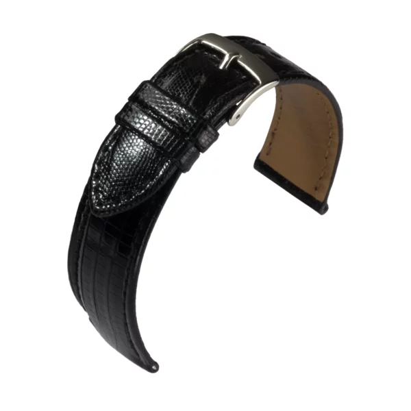 Barington Teju Lizard Leather Watch Strap (589) - Black