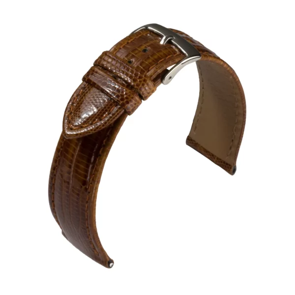Barington Teju Lizard Leather Watch Strap (589) - Golden Brown