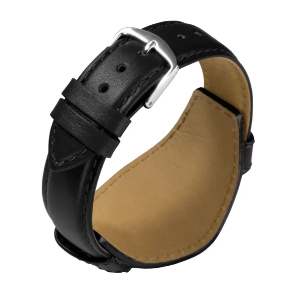 Eulit Calf Leather with Underlay Watch Strap (828) - Black