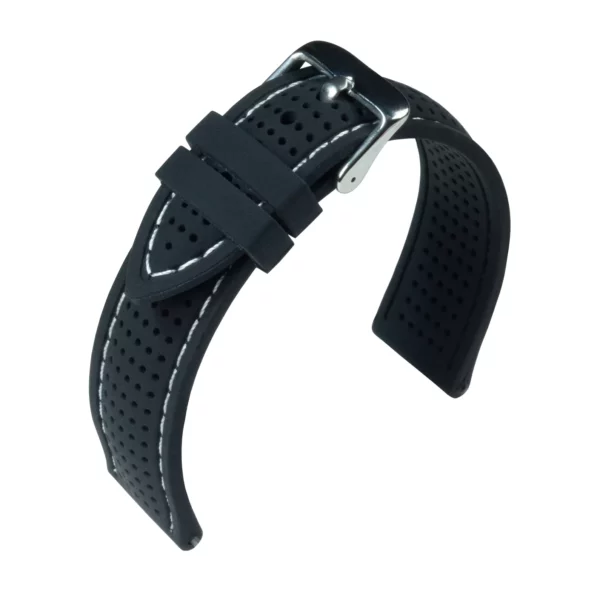 Eulit Silicone Air Watch Strap (158) - Black/White