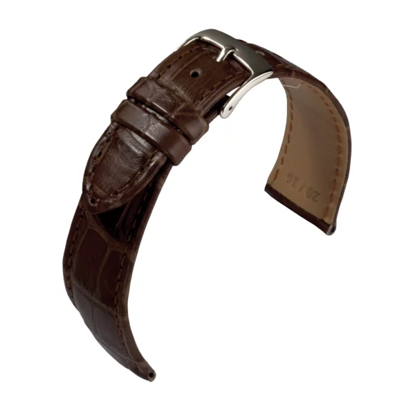 Eulux Alligator Classic Watch Strap (544) - Dark Brown