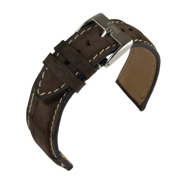 Eulux Kaiman Nubuck Watch Strap (446) - Dark Brown