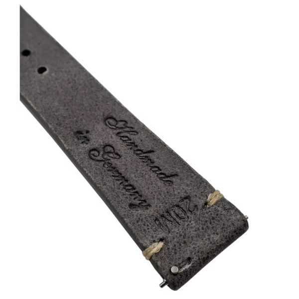 Jelsdal Vintage Leather Watch Strap - Dark Grey - Image 2