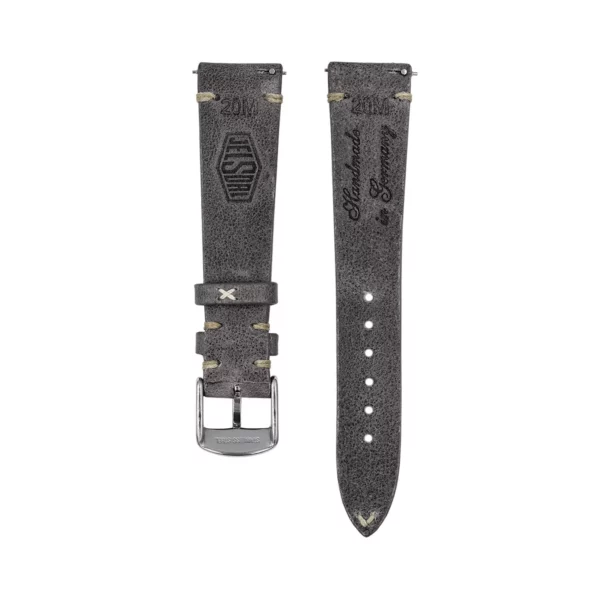 Jelsdal Vintage Leather Watch Strap - Dark Grey - Image 3