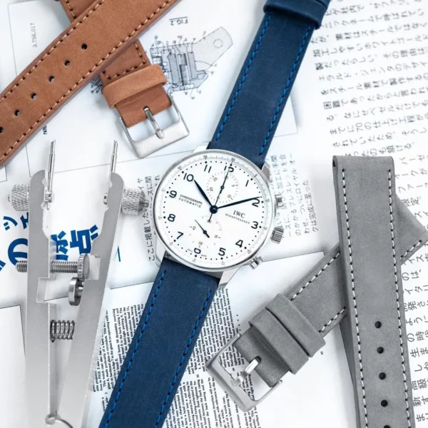 Pebro Premium Leather Watch Strap (189) - Blue - Image 4