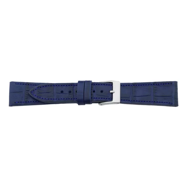 Pebro Premium Leather Watch Strap - Crocodile Grain (609) - Dark Blue
