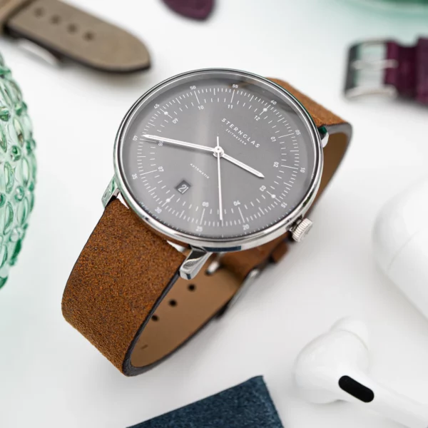 Pebro Premium Leather Watch Strap - Suede (1002) - Brown - Image 2