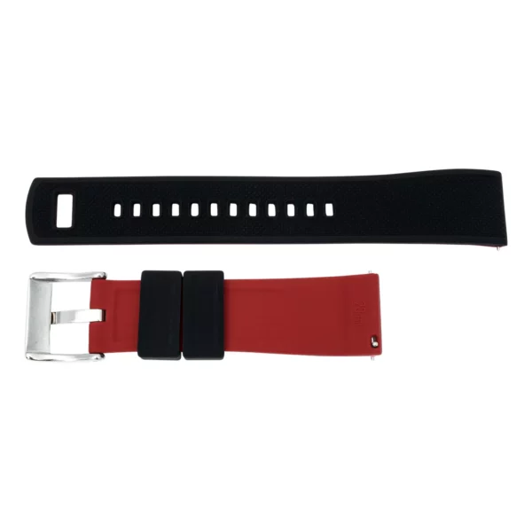 Pebro Silicone Watch Strap (869) - Black/Red - Image 2