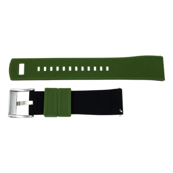 Pebro Silicone Watch Strap (870) - Green/Black - Image 2