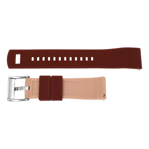 Pebro Silicone Watch Strap (873) - Khaki/Brown - Image 2