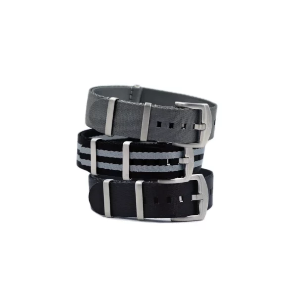 Wristporn Premium Nylon Strap Trilogy - Black/Grey