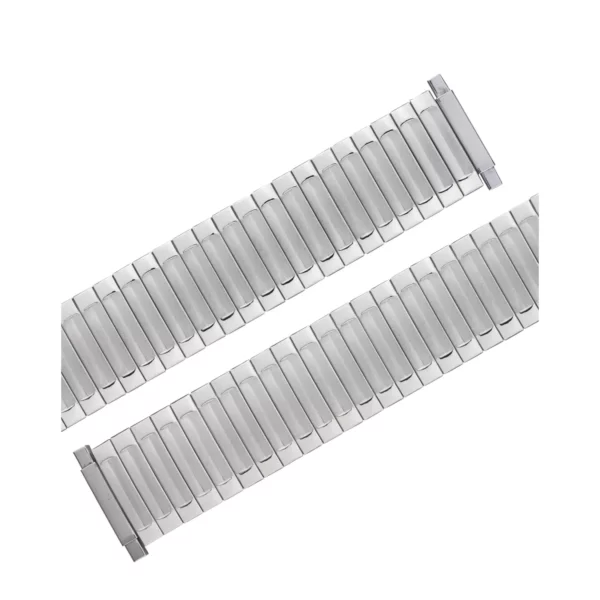 Eulit Flex Stainless Steel Watch Band - Telescope Ends - Silver - Image 2