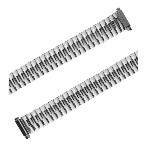 Eulit Flex Stainless Steel Watch Band - Telescope Ends - Silver - Image 2