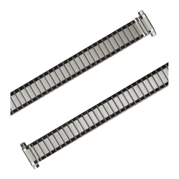 Eulit Flex Stainless Steel Watch Band - Telescope Ends - Silver - Image 2