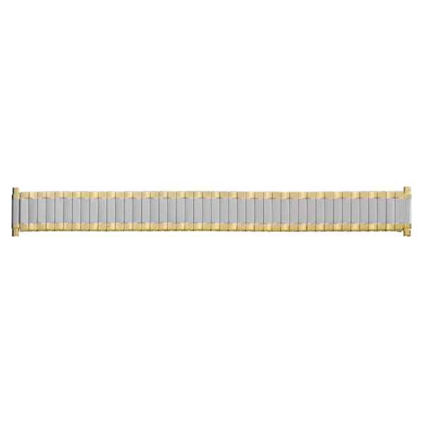 Eulit Flex Stainless Steel Watch Band - Telescope Ends - Silver/Gold