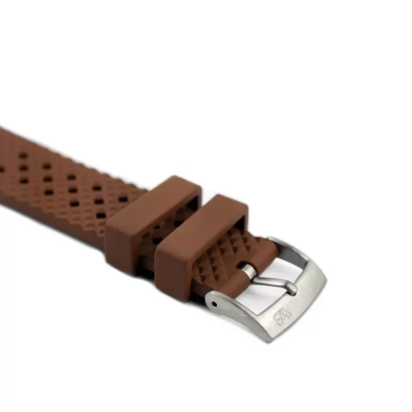 WB Original Rhombus Style Rubber Watch Strap - Brown - Image 2