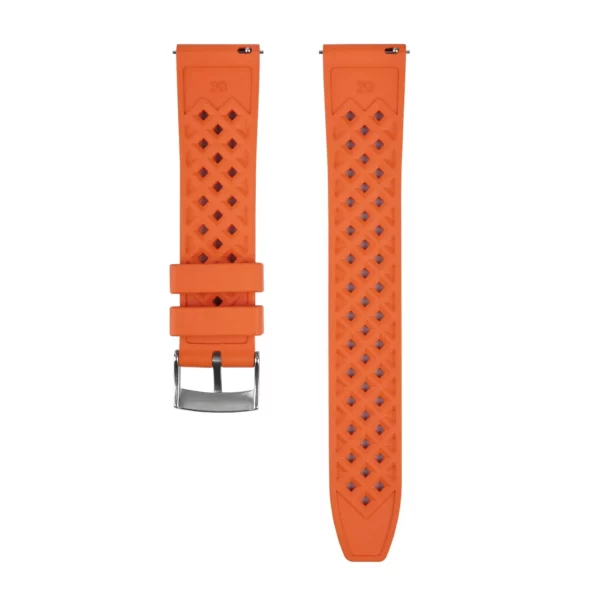 WB Original Rhombus Style Rubber Watch Strap - Orange - Image 3