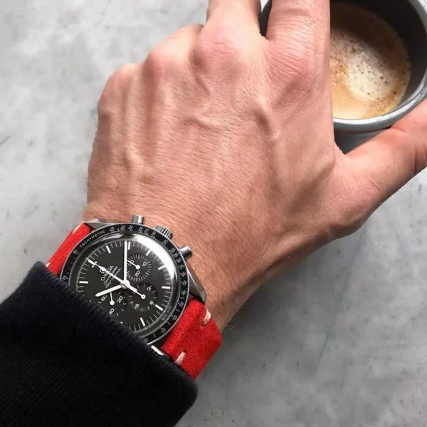 WB Original Suede Watch Strap - Vintage Red - Image 6