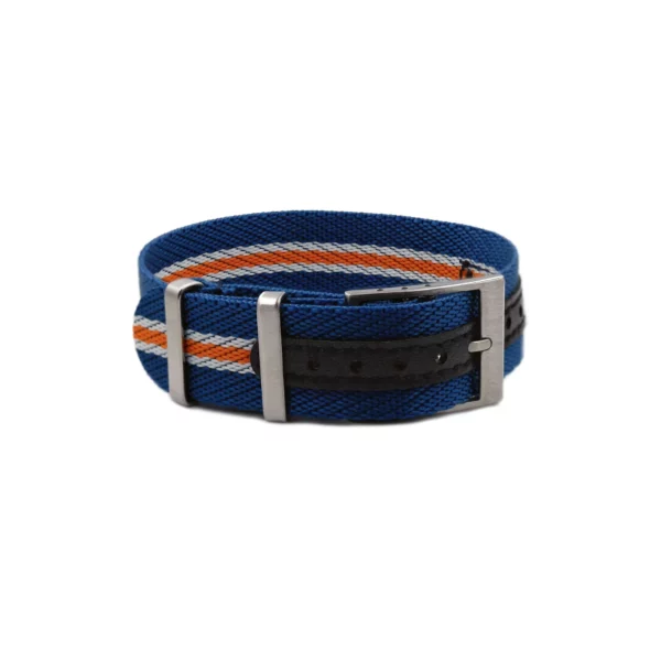 WB Original Premium Adjustable Single-Pass Nylon Watch Strap - Blue/Orange