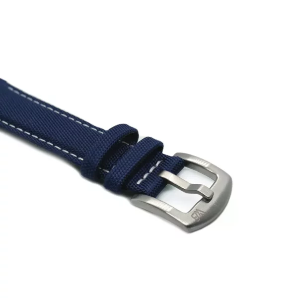 WB Original Premium Sailcloth Watch Strap - Blue/White - Image 2