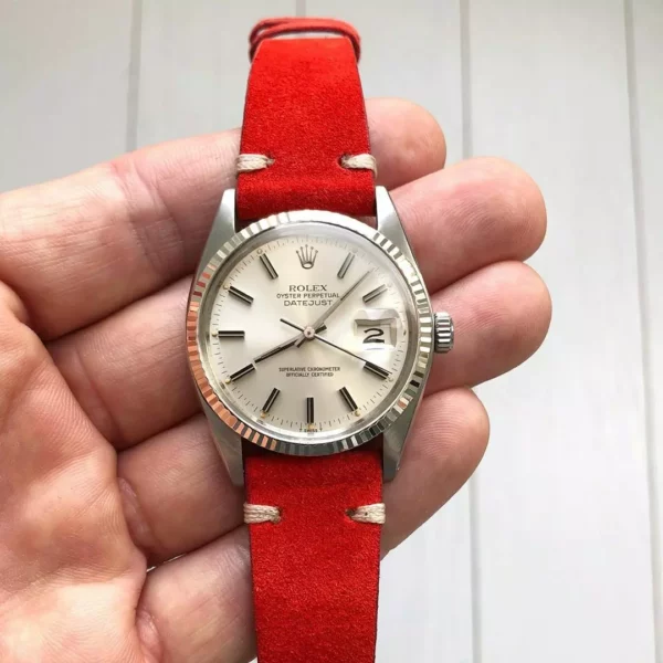 WB Original Suede Watch Strap - Vintage Red - Image 5