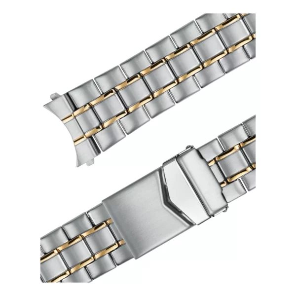 Stalux Stainless Steel Watch Band - Multiple Ends - 18, 20 & 22 mm - Silver/Gold - Image 2