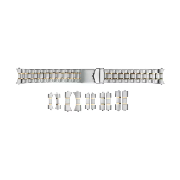 Stalux Stainless Steel Watch Band - Multiple Ends - 18, 20 & 22 mm - Silver/Gold