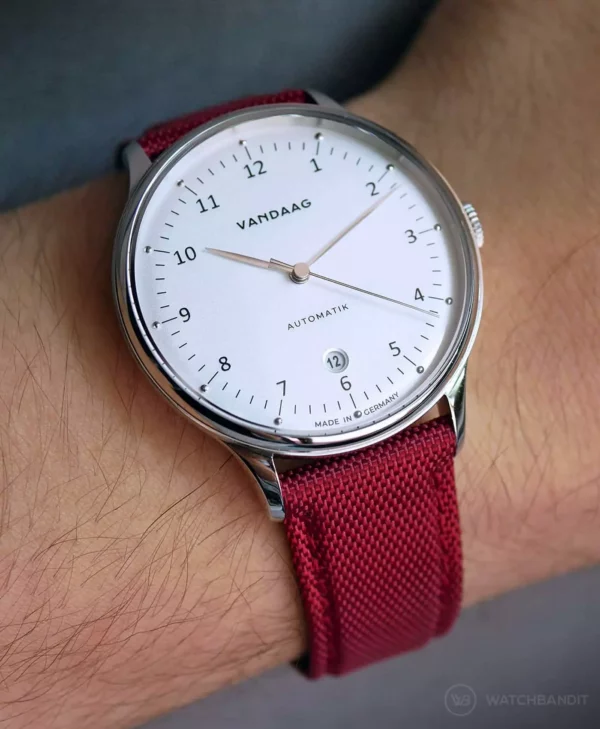 WB Original Premium Sailcloth Watch Strap - Burgundy - Image 3