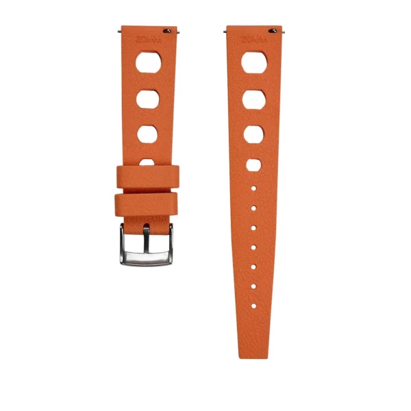 WB Original Vintage Style Rubber Watch Strap - Orange - Image 2
