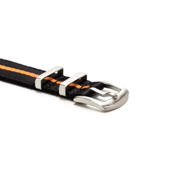 WB Original Two-Piece Nylon Watch Strap - Black & Orange - Image 2