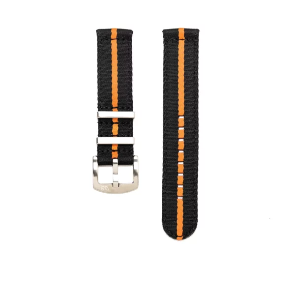 WB Original Two-Piece Nylon Watch Strap - Black & Orange