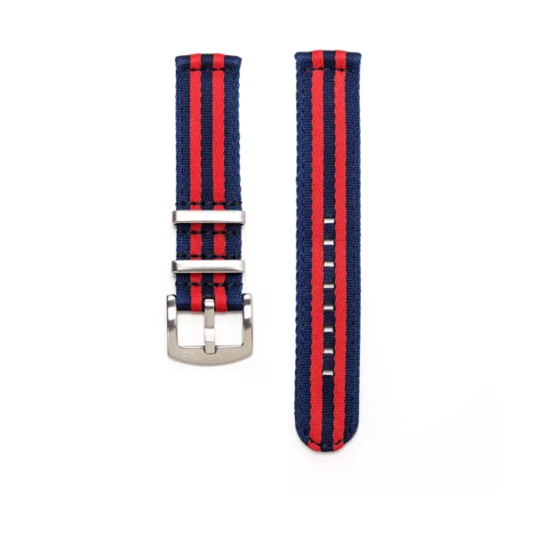 WB Original Two-Piece Nylon Watch Strap - Blue & Red