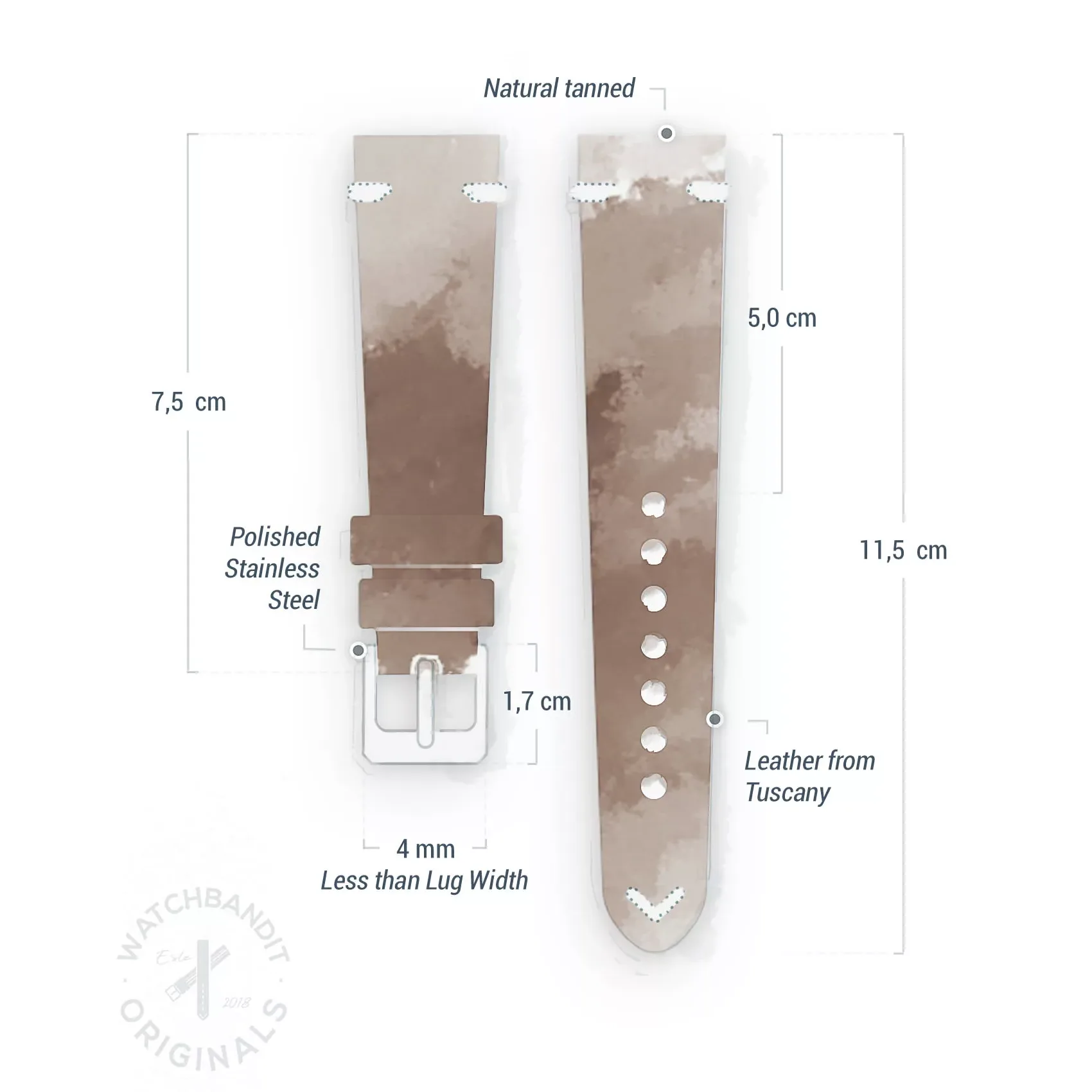 WB Original Vintage Watch Strap - Brown - Image 6