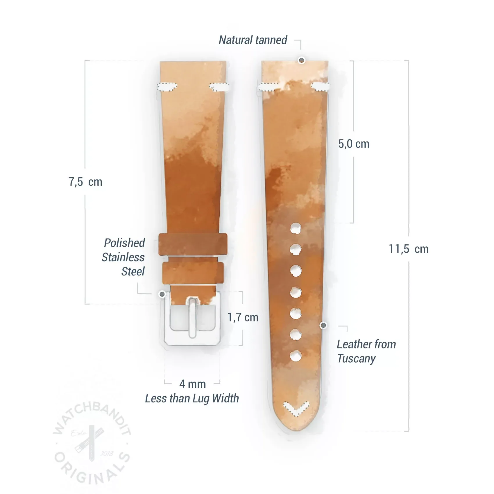 WB Original Vintage Watch Strap - Hay Brown - Image 7