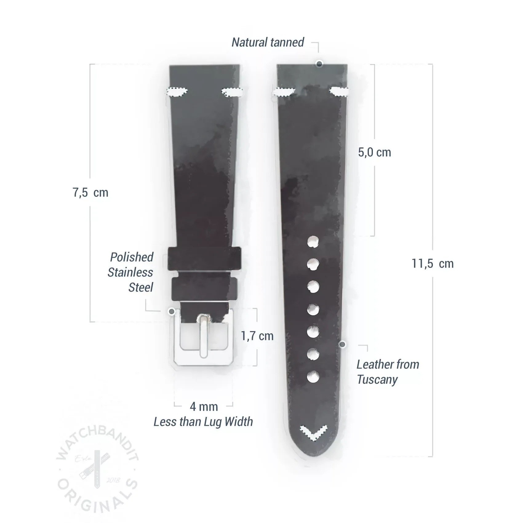 WB Original Vintage Watch Strap - Midnight Blue - Image 5