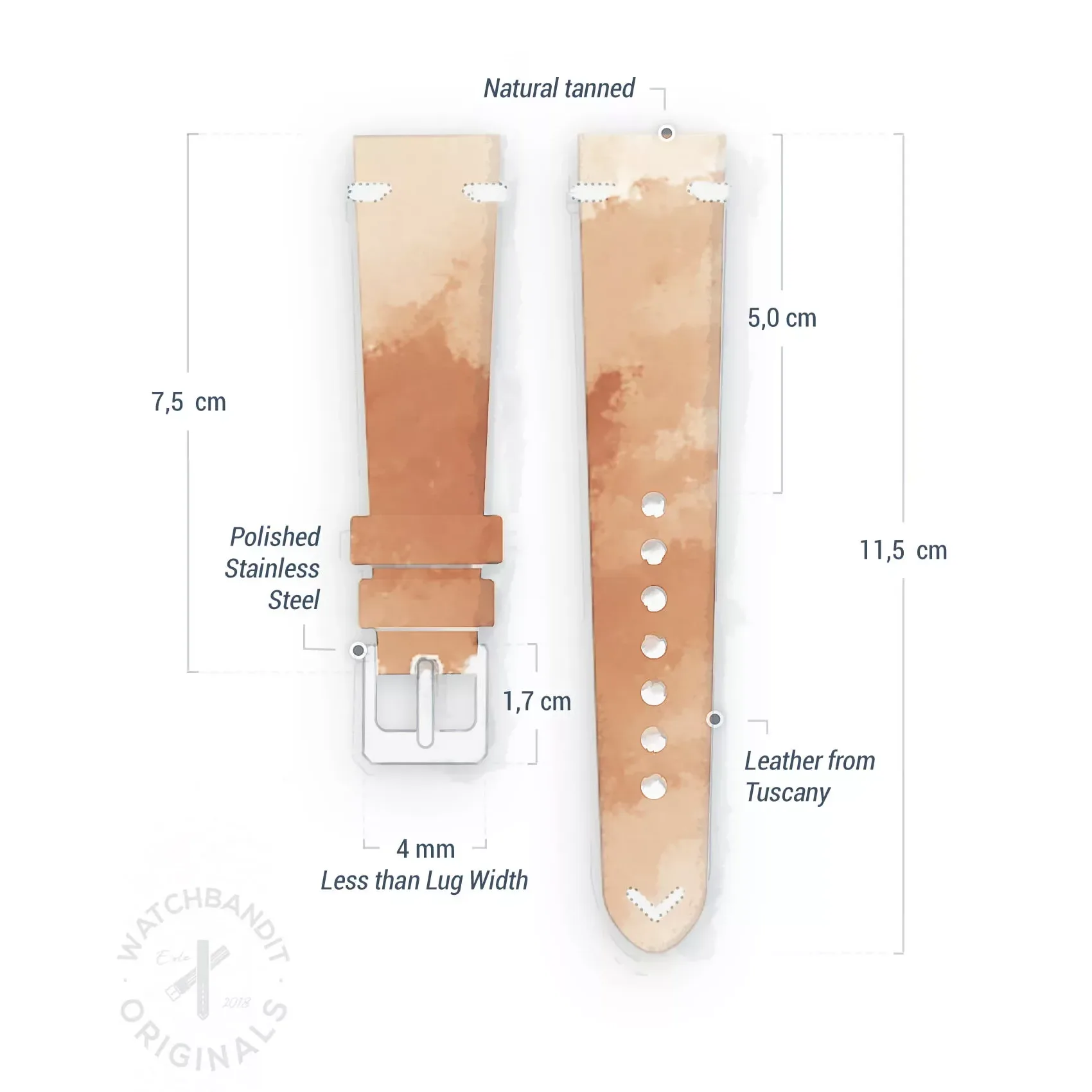 WB Original Vintage Watch Strap - Tanned - Image 4