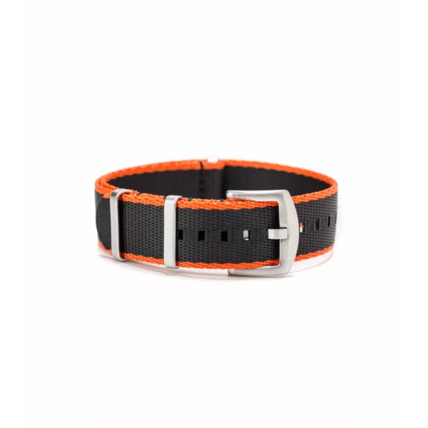WB Original Heavy Duty Nylon Watch Strap - Black & Orange