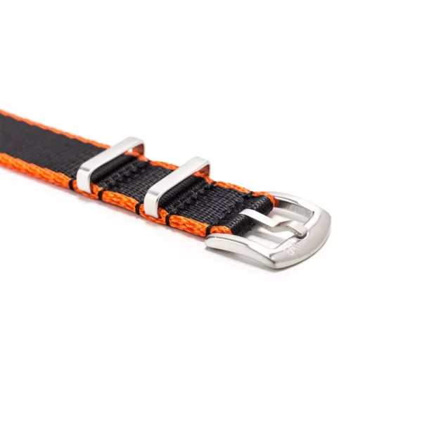 WB Original Heavy Duty Nylon Watch Strap - Black & Orange - Image 7
