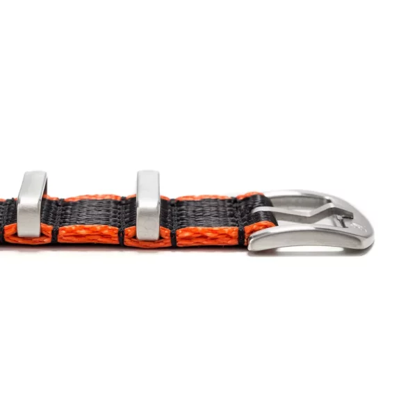 WB Original Heavy Duty Nylon Watch Strap - Black & Orange - Image 5