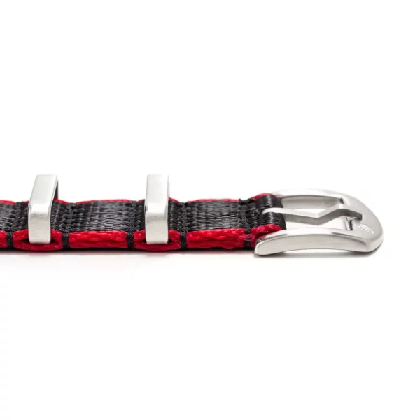 WB Original Heavy Duty Nylon Watch Strap - Black & Red - Image 2