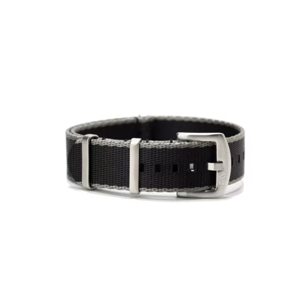 WB Original Heavy Duty Nylon Watch Strap - 3 Stripes - Black & Grey