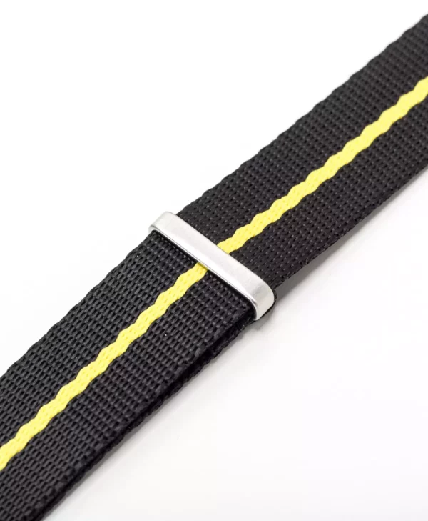 WB Original Heavy Duty Nylon Watch Strap - Black/Yellow - Image 3